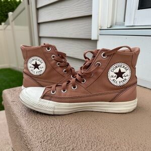 Converse All Star High-Tops in Tan with White Accents
